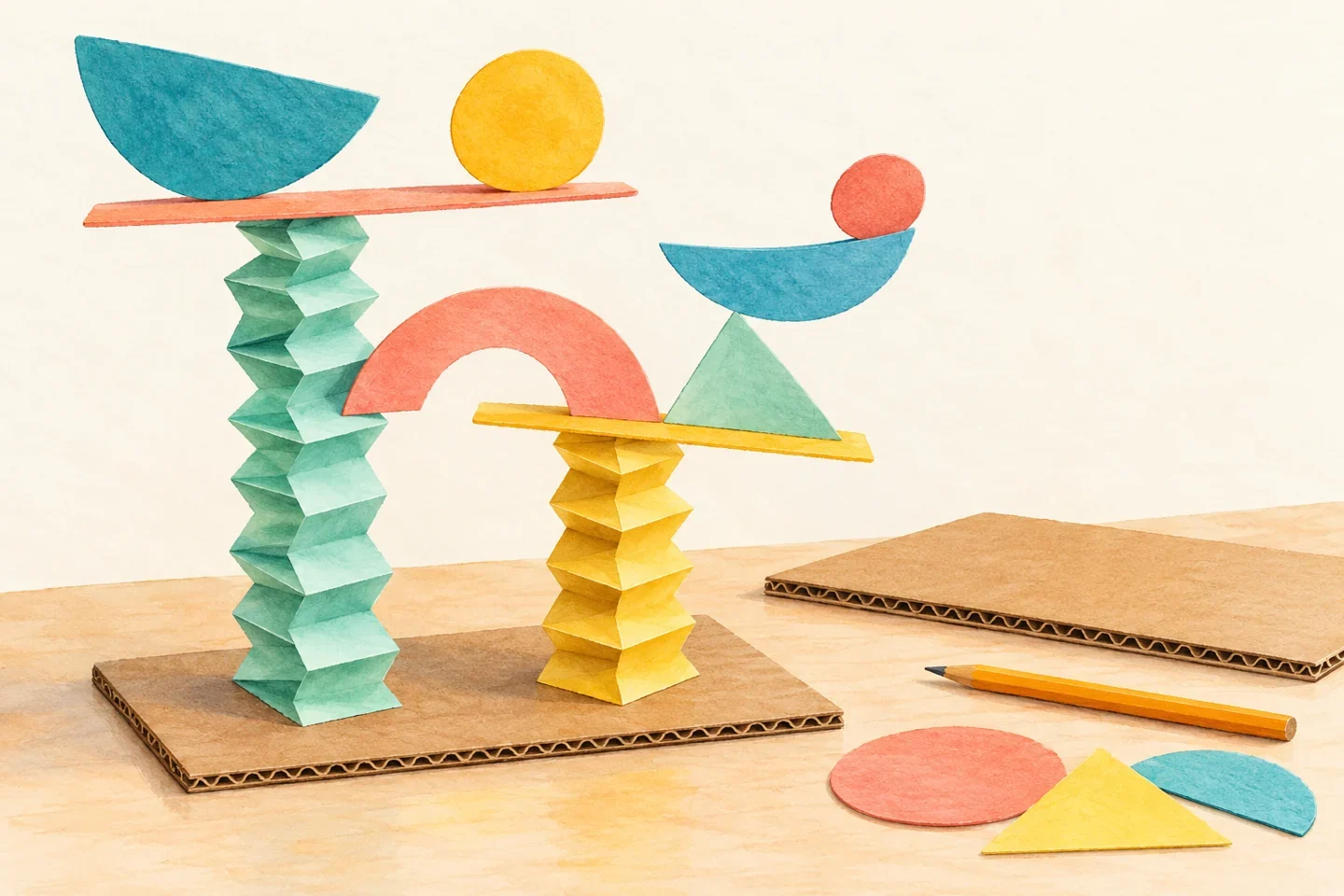 Illustrated example for Build a Balance Sculpture: Explore Stable and Unstable Designs