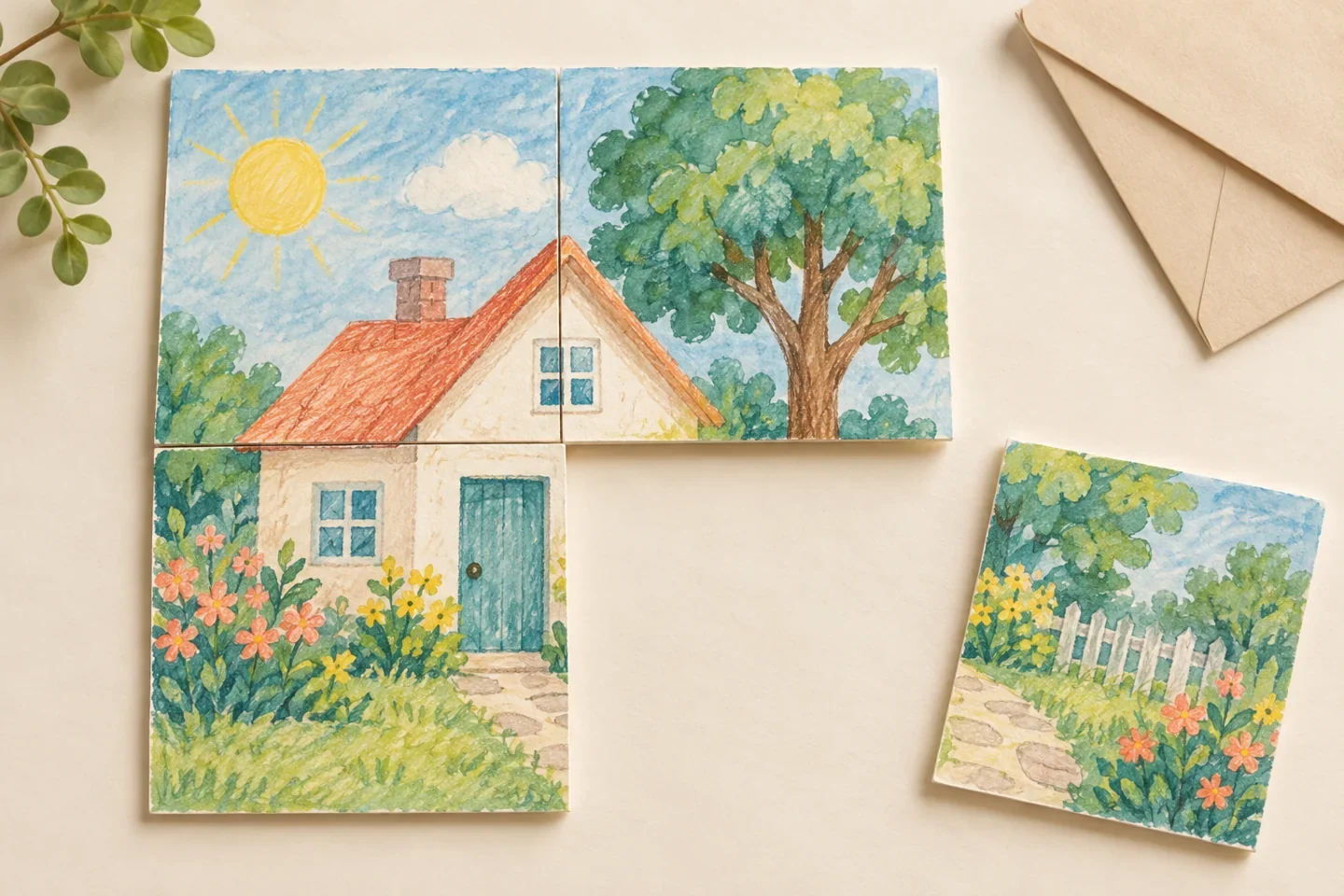 Illustrated example for Make a Quiet Picture Puzzle From Your Own Drawing