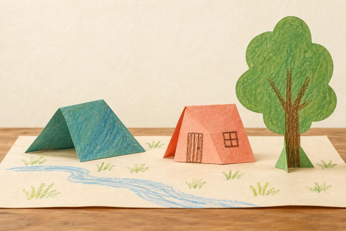 Illustrated example for Build a Tabletop Paper Landscape