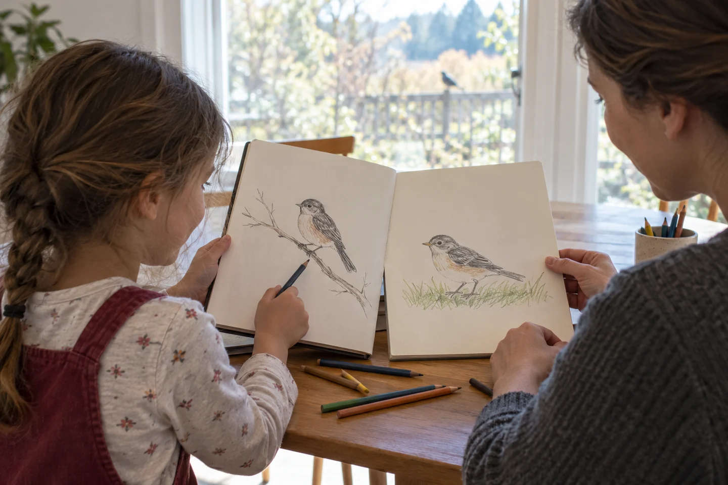 Compare sketches and notes from separate observation sessions.