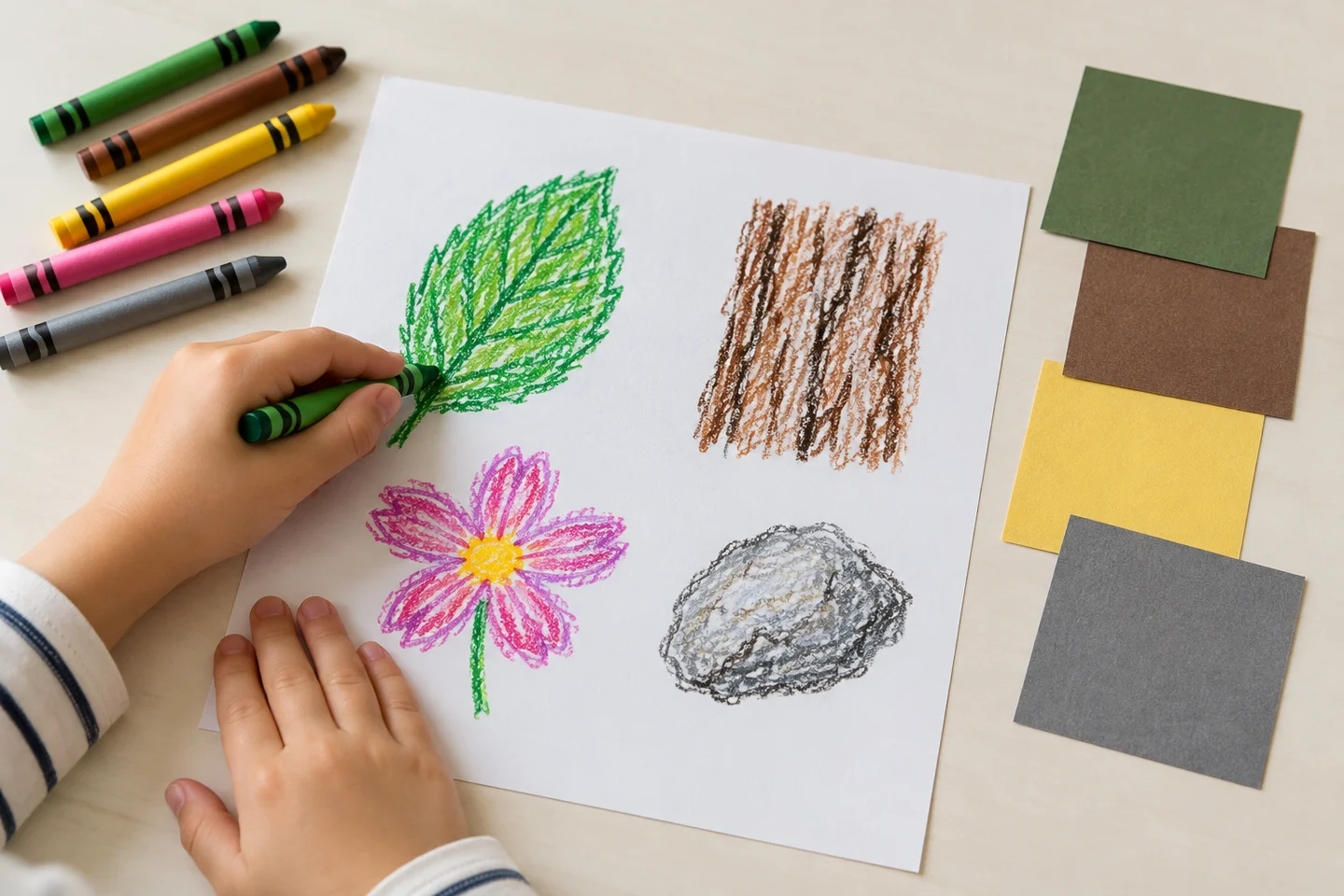 Share the drawings and leave natural objects where they were.