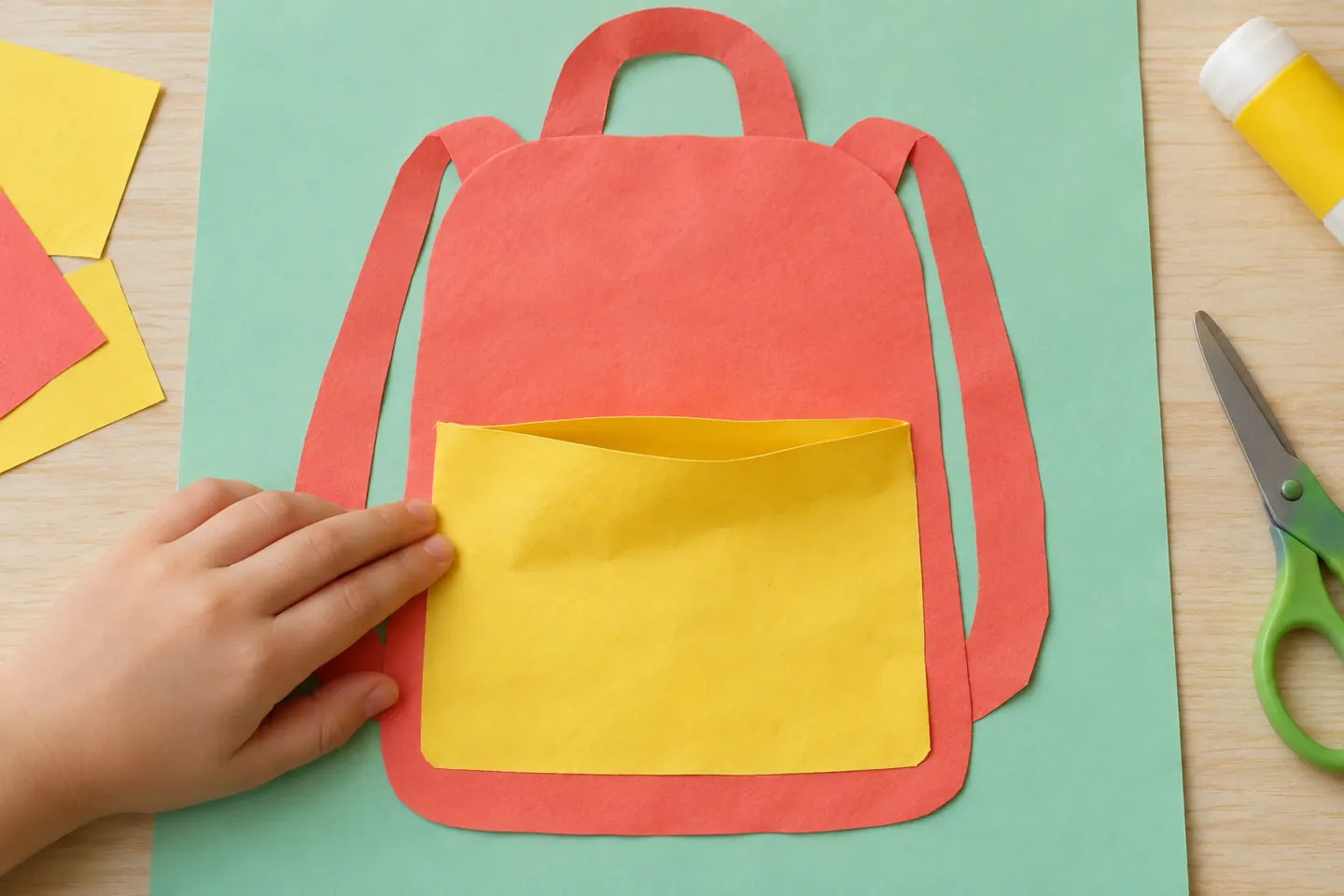 Attaching the pocket while keeping its top edge open.