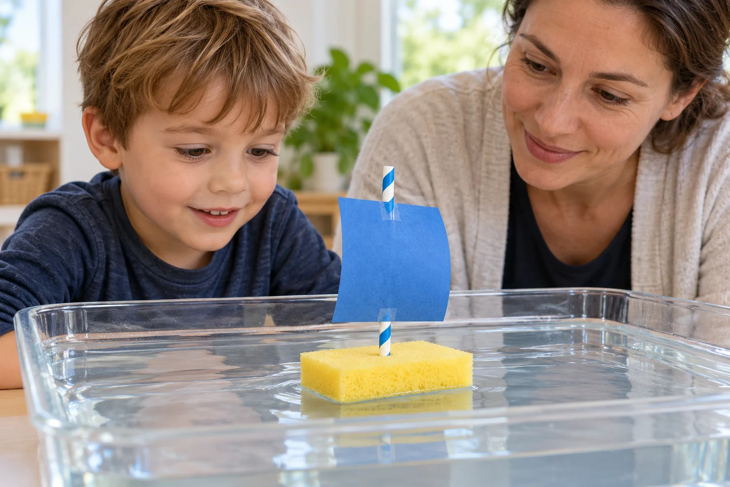 Observe the model in shallow water with an adult nearby.