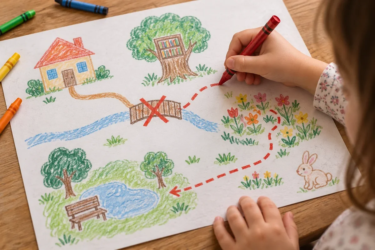 Connect the destinations and follow the route with a finger.