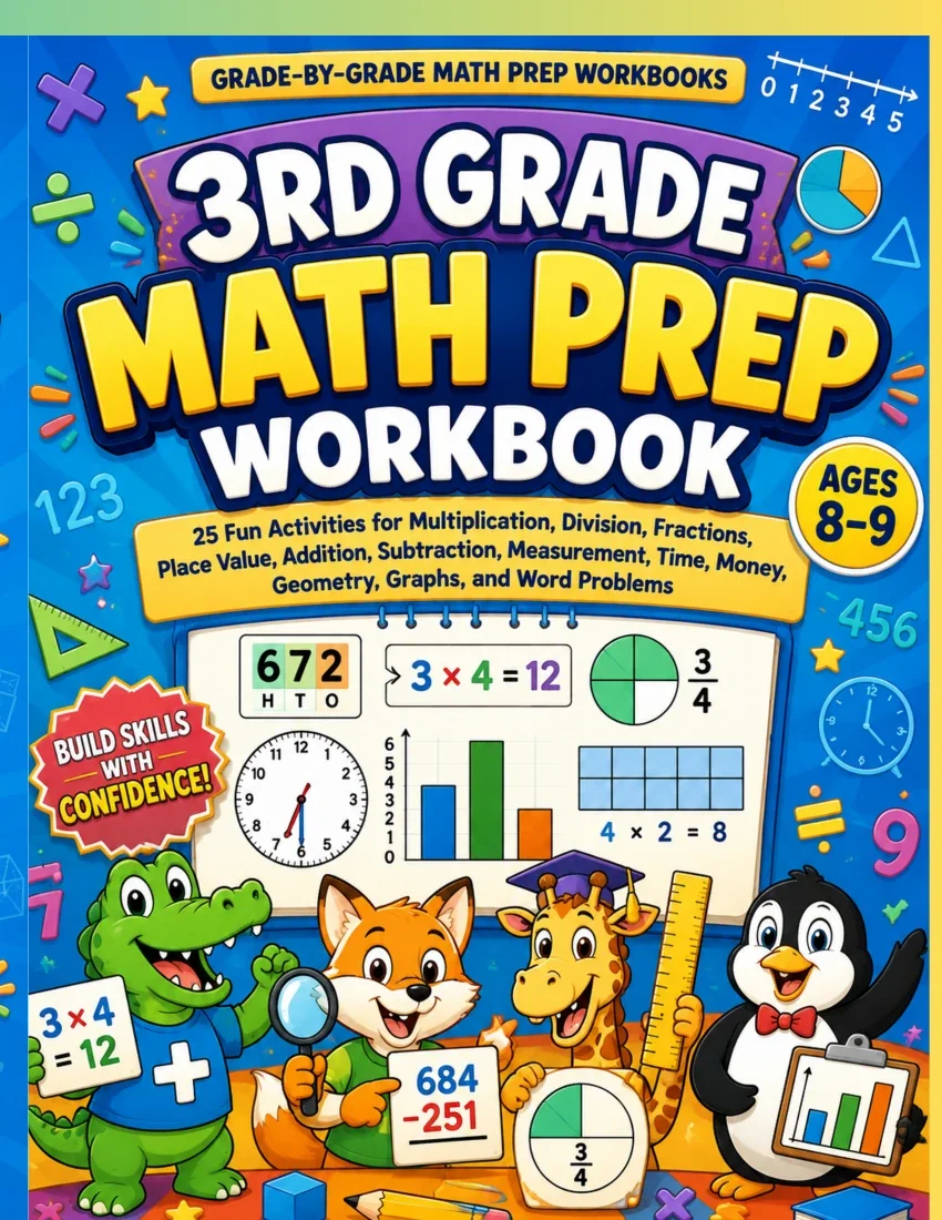 Front cover of 3rd Grade Math Prep Workbook