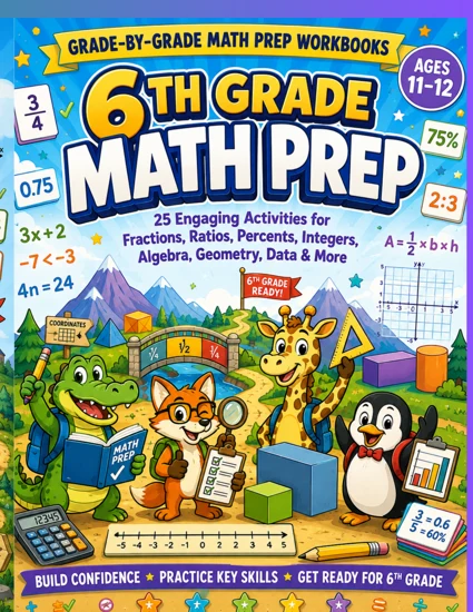 Front cover of 6th Grade Math Prep Workbook