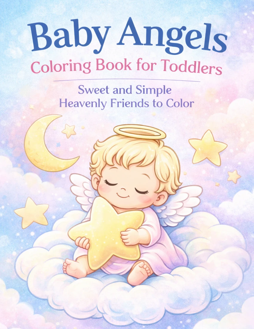 Front cover of Baby Angels Coloring Book for Toddlers
