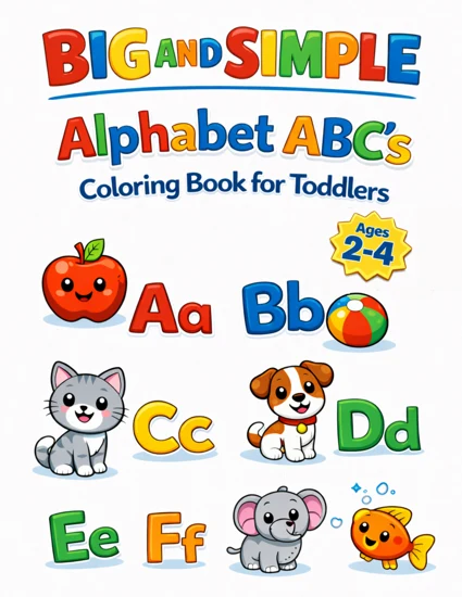 Front cover of Big and Simple Alphabet ABCs Coloring Book for Toddlers