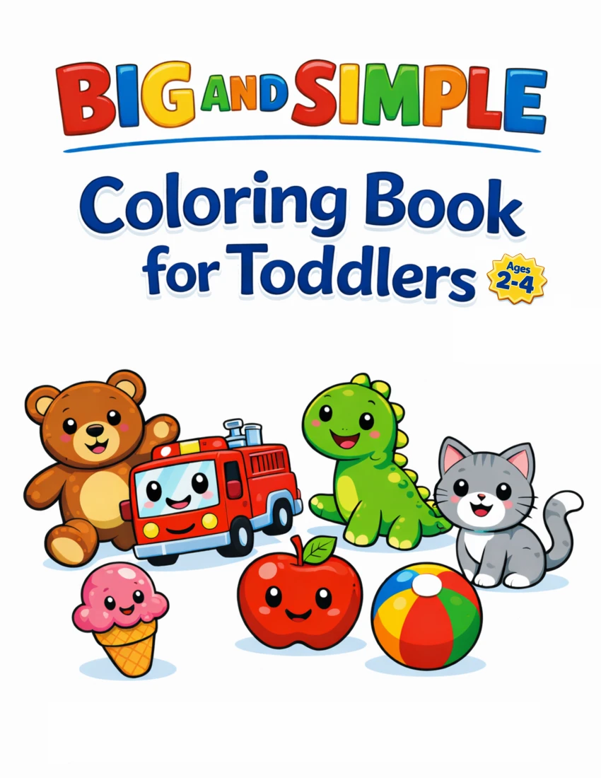 Front cover of Big and Simple Coloring Book for Toddlers