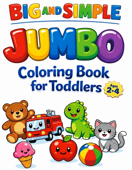 Front cover of Big and Simple JUMBO Coloring Book for Toddlers