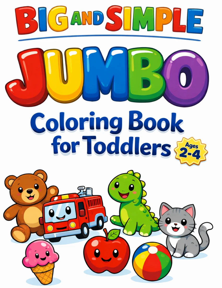 Front cover of Big and Simple JUMBO Coloring Book for Toddlers