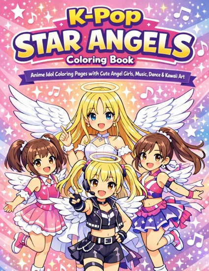 Front cover of K-Pop Star Angels Coloring Book