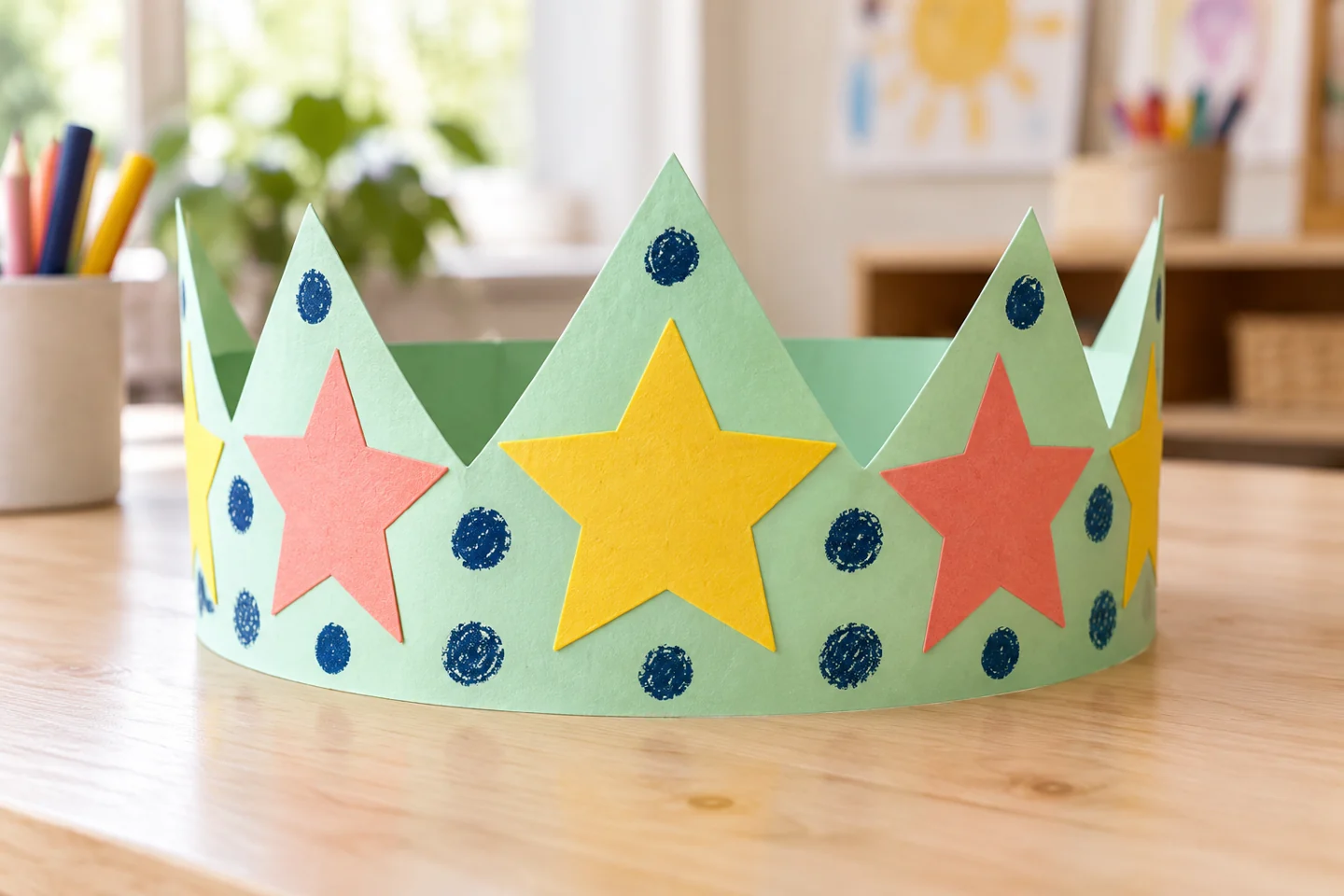 finished crown standing upright