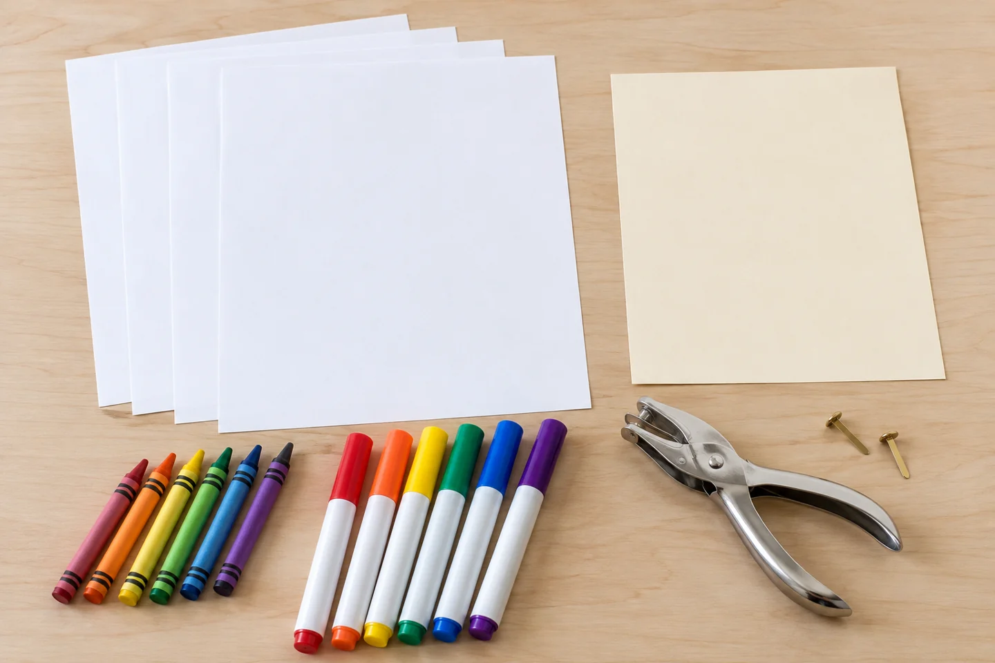 Unassembled materials for make a birthday memory book