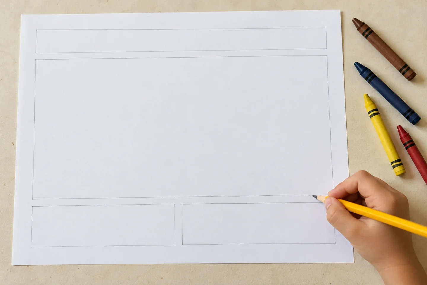A memory page is divided into a large picture space and two smaller note areas.