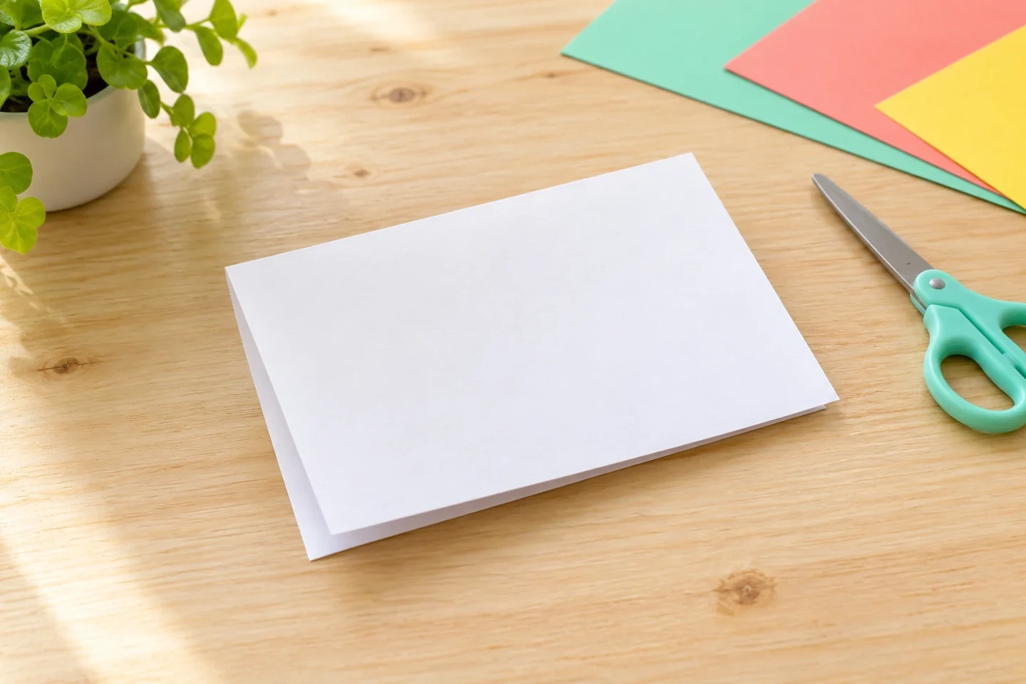 A thin paper square folded once into a rectangle