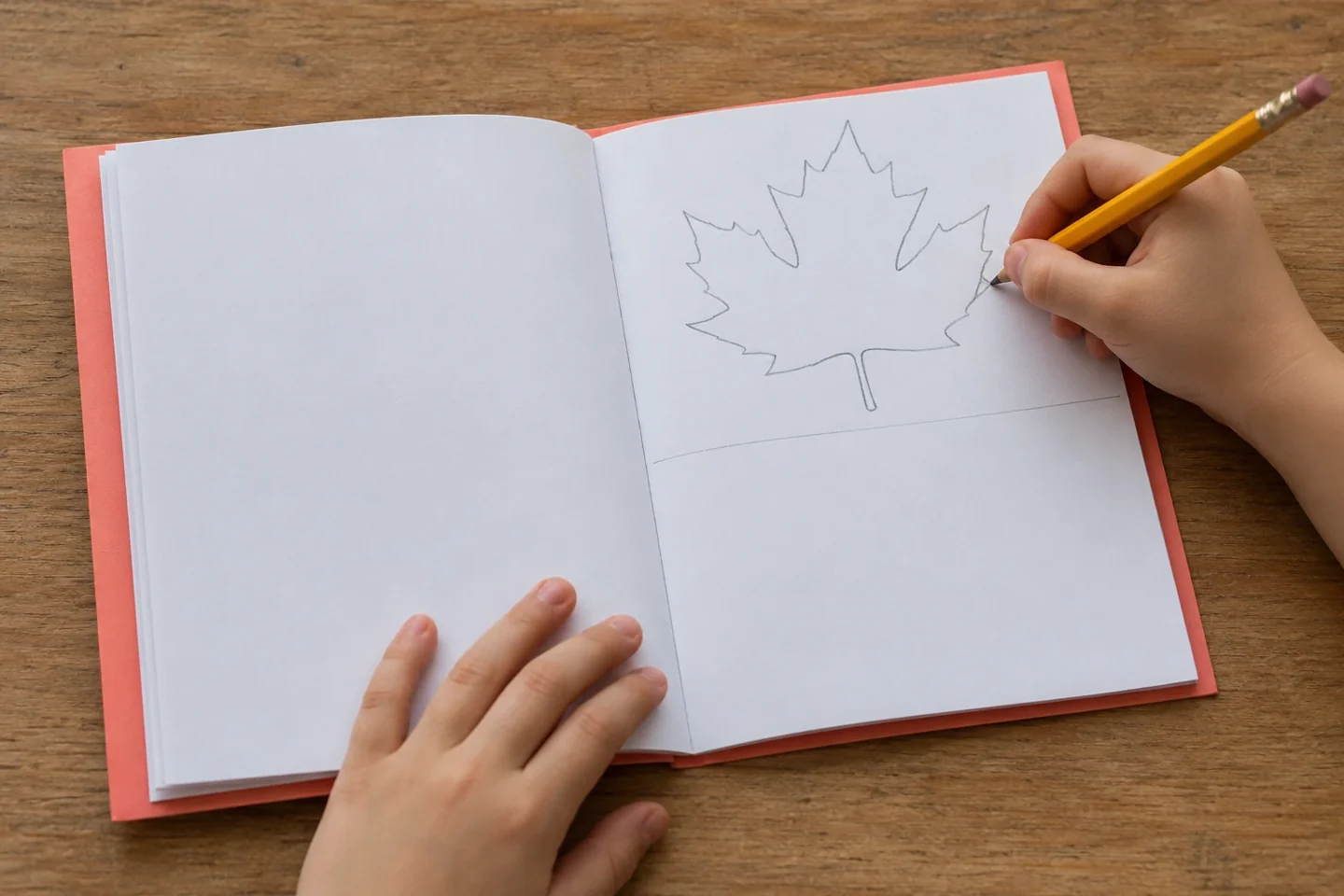 An open booklet with clips temporarily removed