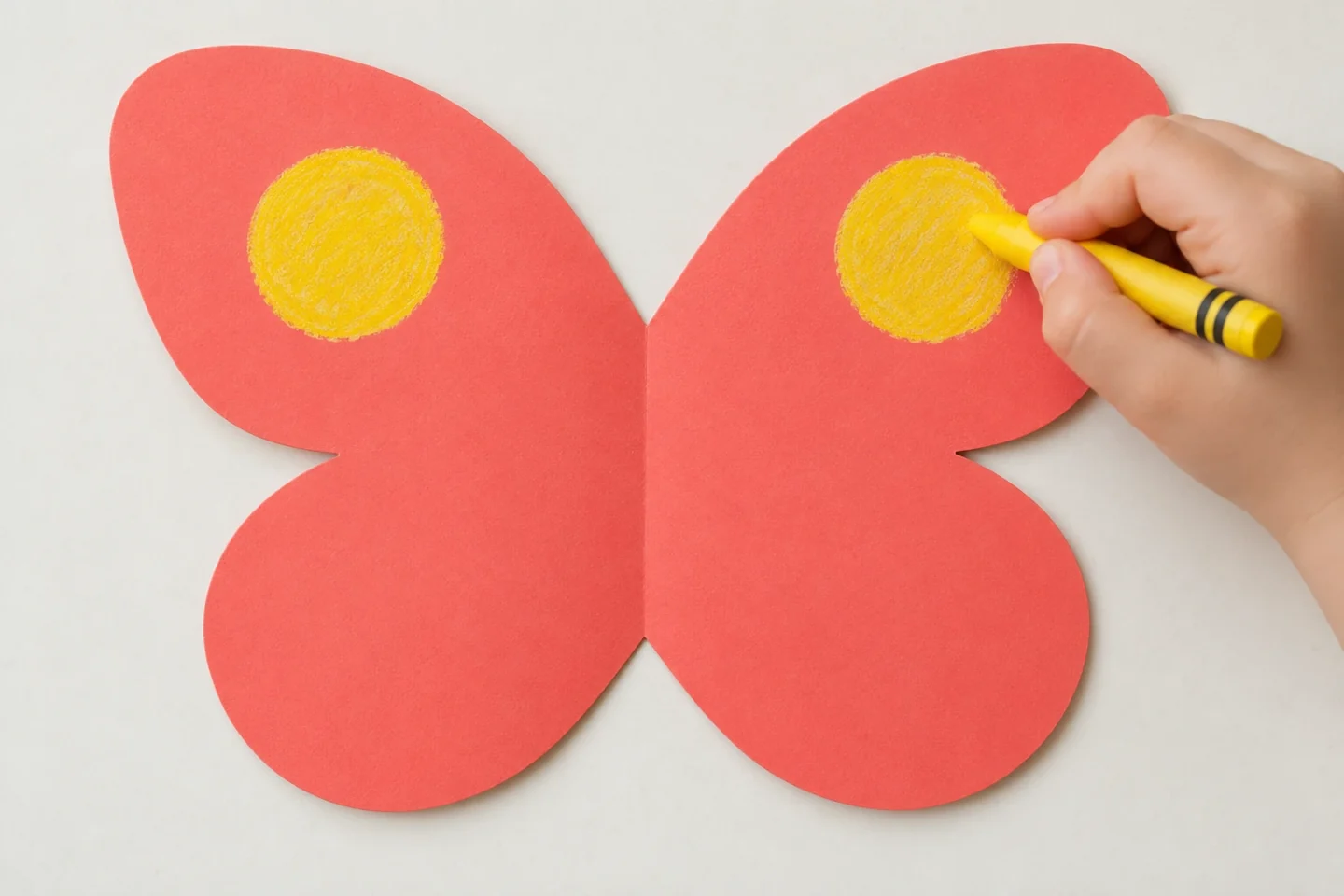 Close opened connected coral butterfly wing shape