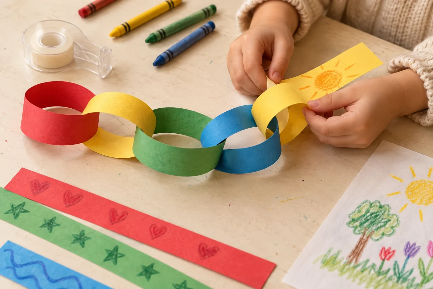 Thread and close each illustrated strip to add a new memory link.