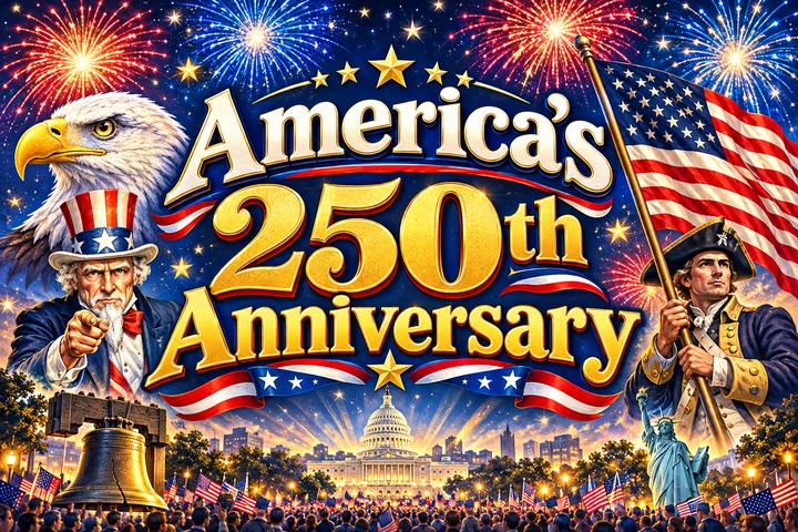 America’s 250th Anniversary Coloring Book Series title graphic inspired by its book covers