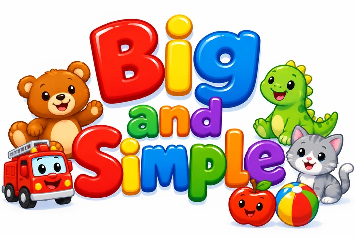 Big and Simple Toddler Coloring Books title graphic inspired by its book covers