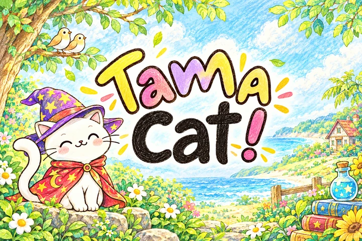 Tama Cat Mindfulness Coloring Book Series title graphic inspired by its book covers